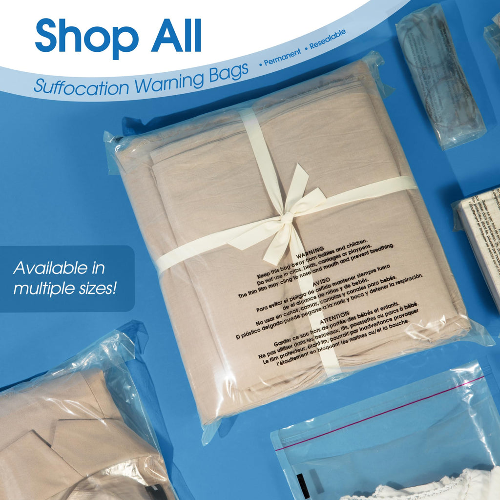 Poly Bag Bundle Combo Pack of 400-6X9, 8X10, 9X12, 11X14 Self Seal