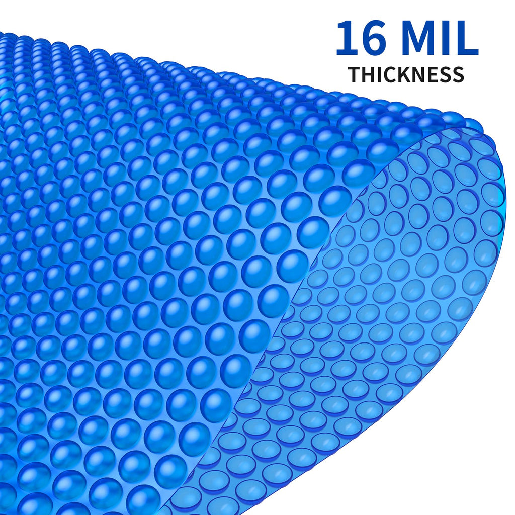 BigXwell 12 Foot Round Solar Pool Cover, 16-mil Blue Pool Covers for Above-Ground and In-Ground Pools, Heavy-Duty Insulating Cover, Solar Blanket Cover for Swimming Pool
