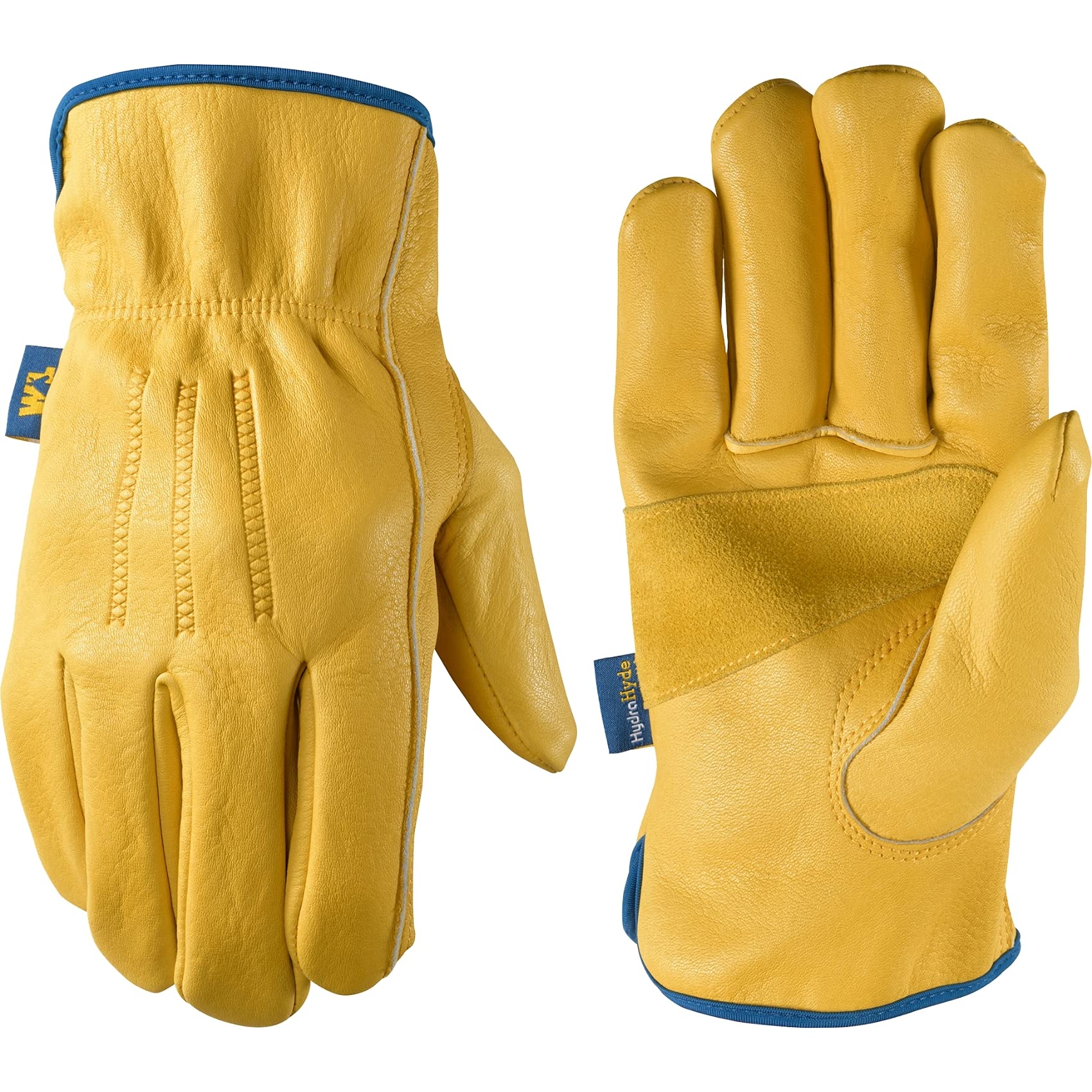 Wells Lamont Men's Slip-On HydraHyde Leather Work Gloves – Water-Resistant, Breathable, Durable – Ideal for Gardening, Landscaping, Ranching – Heavy Duty Leather Work Gloves – Saddletan, XX-Large