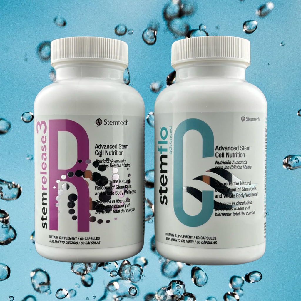 Stemtech StemRelease3 & StemFlo Combo Pack | Supports Stem Cell Renewal, Circulation, Detox & Cardiovascular Health | with SE3, Fucoidan, Curcumin, AFA Extract & Enzymes | 30 Servings