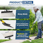 Floor Scraper Long Handle Heavy Duty, 60" Multifunctional Cleaning Shovel, Ice Scraper Stainless Steel Garden Tools Weed Scraper for Cleaning,Weeding,Scraping,Ice Remove,Landscaping,Yard