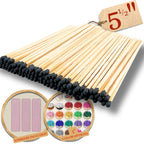 100 Count | 5.5" Black Safety Matches | Strikers Included | Color Tip Wooden Match | Refill for Matchstick Jars, Candle Display, Holders & Bottles | 5 1/2 in inches Long