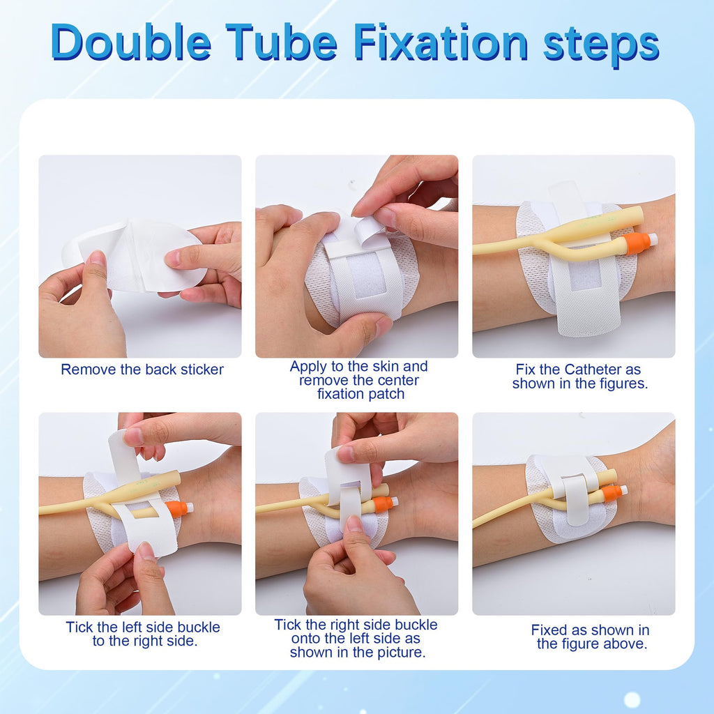 BeHerk Foley Catheter Stabilization Device, Self Adhesive Catheter Tube Urinary Leg Bag Holder Sticker, Catheter Supplies for PEG/G/Feeding Tube Holder Accessories, Pack of 10