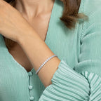 PAVOI Zirconia Cubic CZ Classic Tennis Bracelet for Women, White Gold