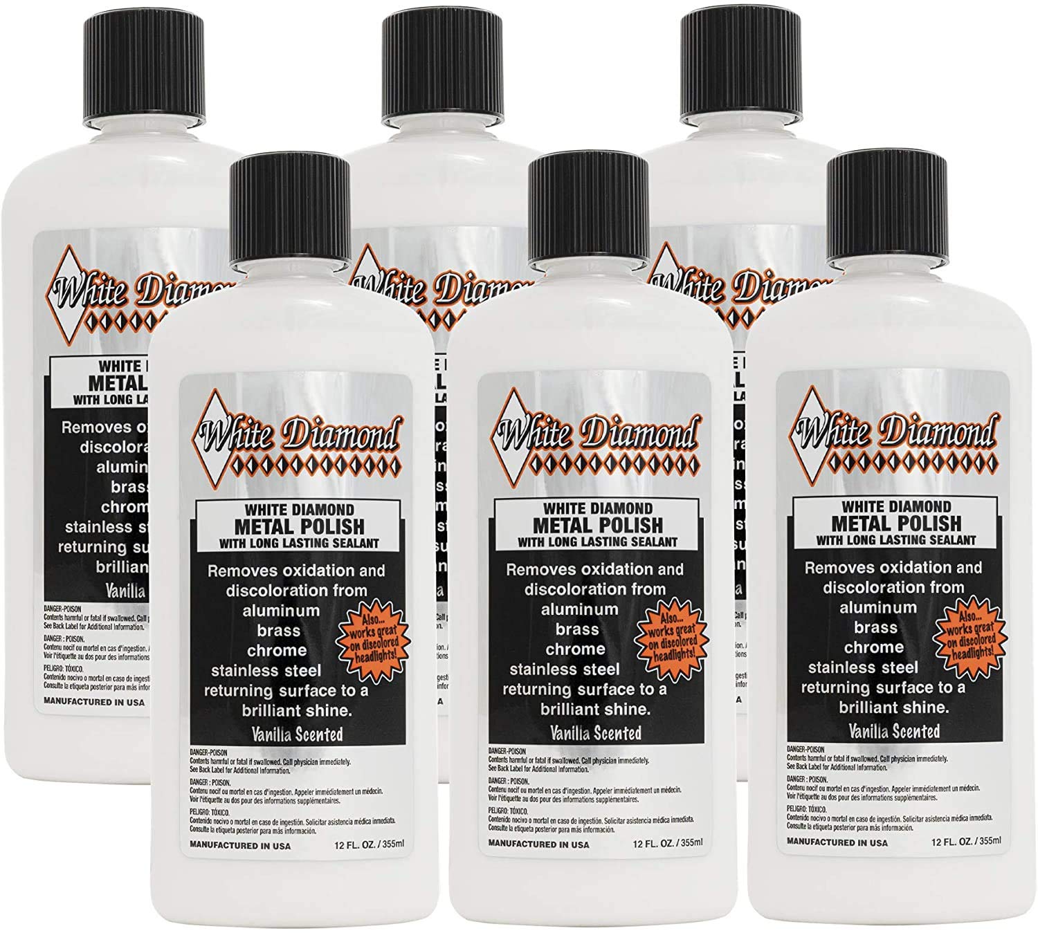 Schultz Laboratories Metal Polish - Perfect for Stainless Steel, Brass, Aluminum, Chrome, Gold, Silver - Multi-Purpose Cleaner, Sealant, Rust Remover/Preventer for Cars, Jewelry, Boats & More - 6 Pack