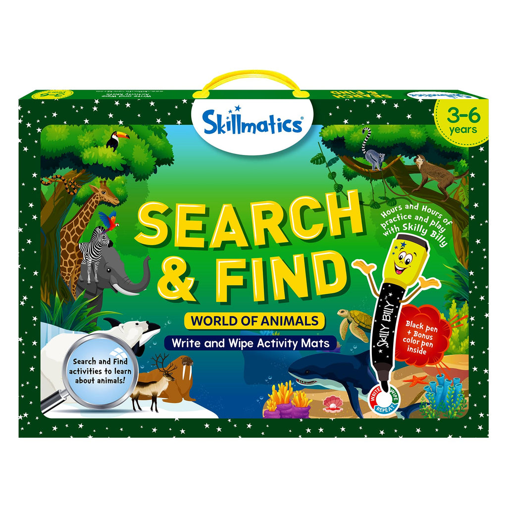 Skillmatics Search and Find Animals Educational Game - Reusable Preschool Learning Activities, Perfect for Toddlers & Kids Who Love Toys, Art & Crafts, Builds Vocabulary, Gifts for Ages 3, 4, 5, 6