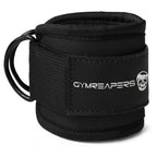 Gymreapers Ankle Straps (Pair) For Cable Machine Kickbacks, Glute Workouts, Lower Body Exercises - Adjustable Leg Straps with Neoprene Padding (Black, Pair)