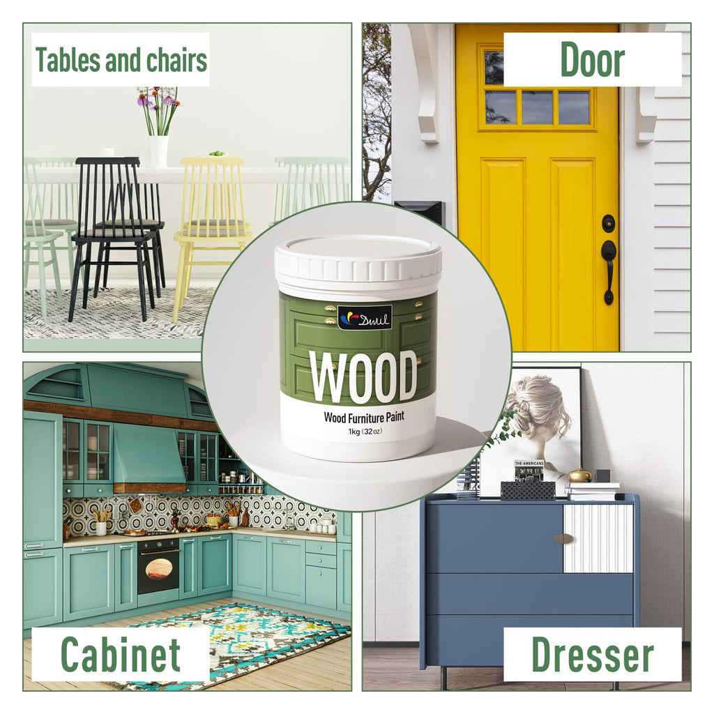 DWIL Matte Finish Furniture Paint - 16 Oz Wood Paint for Cabinets, Doors, Tables, and Dressers Refinishing - Water-Based, Non-Toxic & Odorless, Easy to Apply(Light Grey)-Without Tools