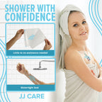 JJ CARE Shower Protector [Pack of 7], 9x9 Dialysis Catheter Shower Shileds Wound Cover, PICC Line Water Barrier, Colostomy Waterproof Bandage Protector, 1 Week Supply