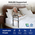 NIMOOD C1 Fold Bed Rails for Elderly Adults Safety - Foldable Bed Assist Rail with Adjustable Height, Tool-Free Folding, Sturdy up to 350 Lbs, Bed Cane Fits King Queen Twin Beds