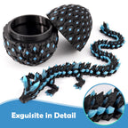 Waaaandefu 3D Printed Dragon Glow in The Dark with Matching Egg – UV Reactive 3D Printed Dragon Egg Set – Upgraded 2025 Collectible for Fantasy Fans