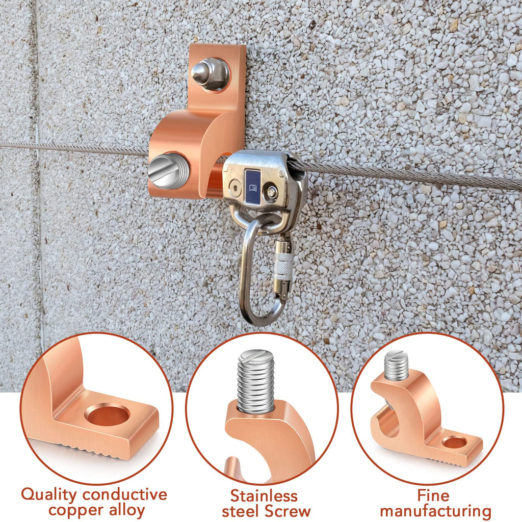 Landhoow 10 Pack Lay in Connector Pool Bonding Lug Copper Conductor Lay in Connector Copper Lay in Lugs AWG for Grounding Swimming Pool and Conduits, 4-14 Wire Range