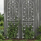 Maidapulu 70.8" Metal Garden Trellis for Climbing Plants, 2 Pack White