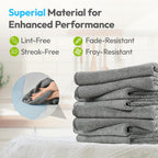 Tekswip Microfiber Cleaning Cloth 12"X12" 24 Pack Grey Lint Free Microfiber Towels for Cars-Extra Thick, Streak-Free, Fast Absorbent - Reusable Multi-Purpose Housekeeping Rags for Cars