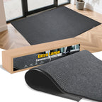 Extra Large Indoor/Outdoor Entrance Mat - 4 x 5 Feet, Rubber Border Door Mat Heavy Duty, Waterproof, Low-Profile, Easy to Clean, Rubber Entry Mat, Commercial Floor Mat, Charcoal Grey
