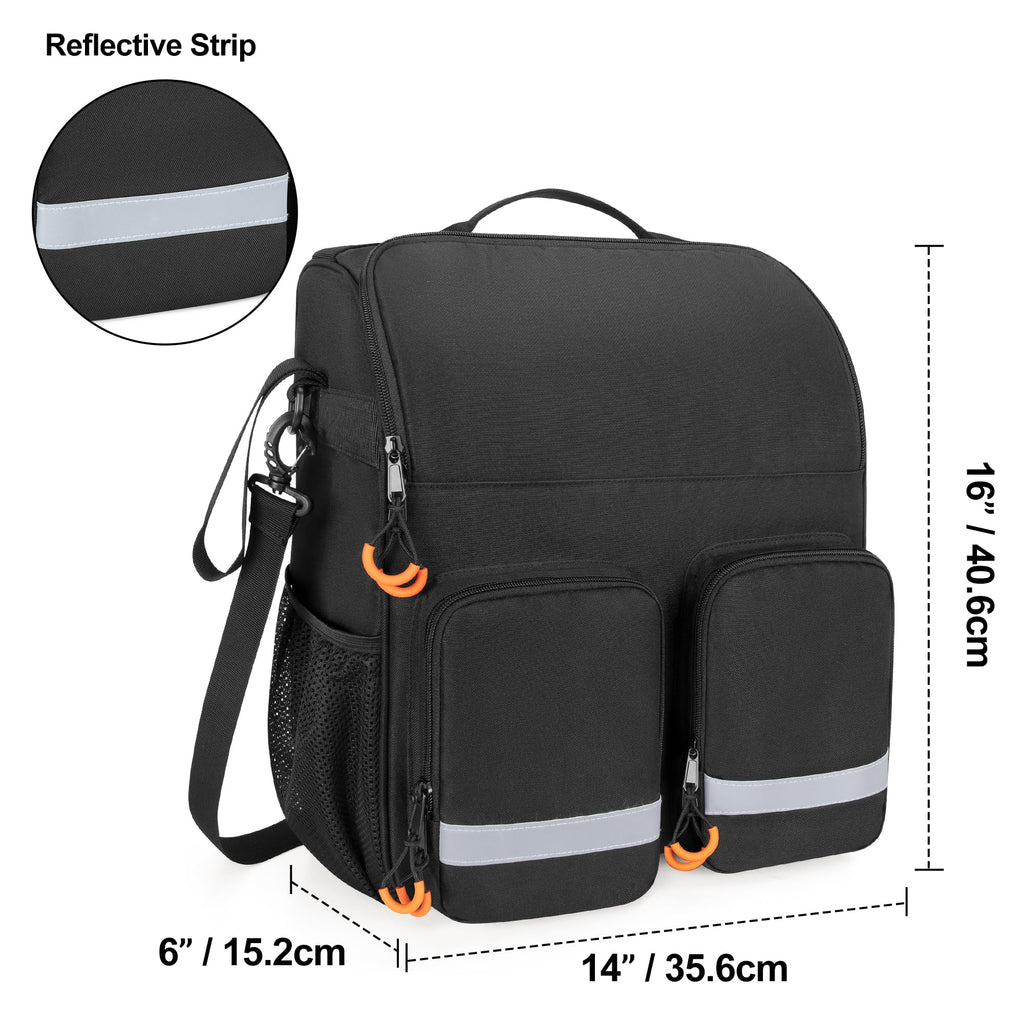 samdew Large Wheelchair Bag to Hang on Back, Wheelchair Accessories Backpack for Adult & Senior, Wheelchair Pouch with Medicine Storage Insulation Pocket & Shoulder Strap, Bag Only
