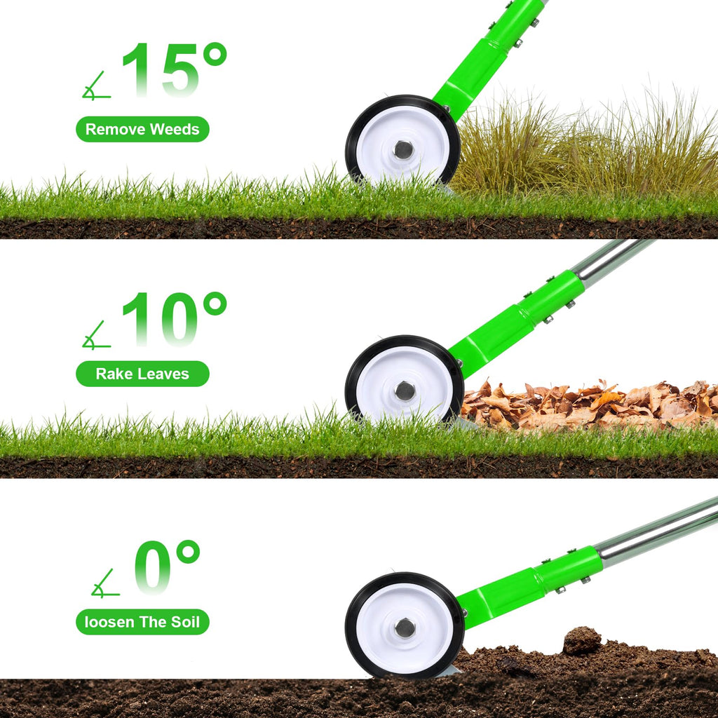 Thatch Rake,15-Inch Dethatcher Rake with Wheels,Dethatching Rakes for lawns