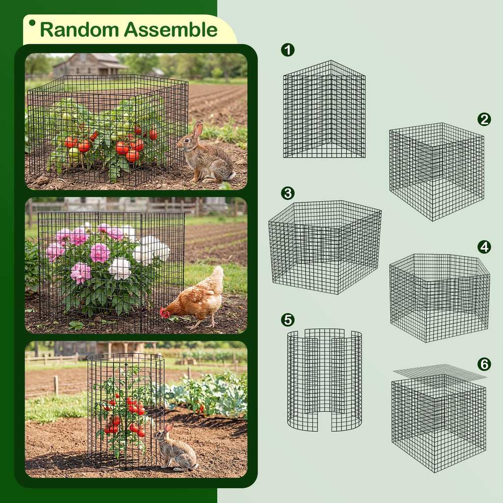 8 Pack Plant Protector from Animals, Wire Mesh Plant Cages for Garden – Sturdy Metal Plant Protectors to Keep Rabbits, Squirrels, and Animals Out – Ideal for Vegetables, Flowers, and Outdoor Plants