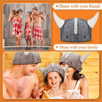 JaGely 2 Pcs Sauna Hat Viking Russian Banya Wool Sauna Cap for Women Men Finnish Ukraine Bath Accessories Gray and White