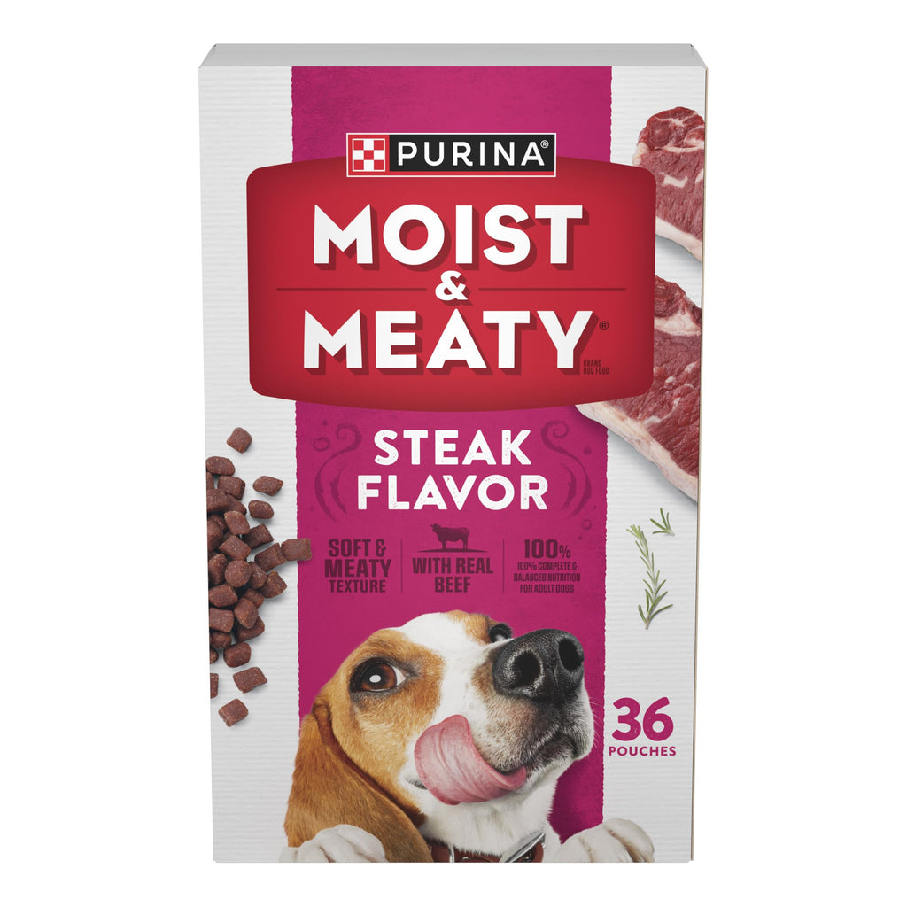 Purina Moist & Meaty Soft Dog Food Pouches, 36 ct