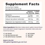 EZ Melts Calcium & Magnesium - Daily Supplement for Heart, Bone, Immune & Brain Health - with Vitamin D3 - Non-GMO & Vegan - Strawberry Smoothie - 60 Dissolvable Tablets (30 Servings)