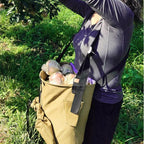 Large Adjustable Canvas Fruit Picking Bag for Orchard Farm Garden (Khaki)