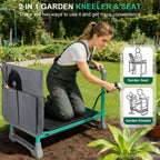 WEILISEN Garden Kneeler and Seat 2-in-1 Foldable Bench, with Storage Bags & Non-Slip Foam Pad