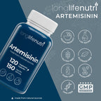 LongLifeNutri Artemisinin 150mg - Extracted from Sweet Wormwood, 120 Vegetarian Capsules, Organic Artemisia Annua Supplement for Daily Detox, 4-Months Supply, GMP Certified, Made in USA