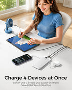 VEGER Portable Charger for iPhone, Power Bank Built in Cables and Wall Plug