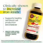 MegaFood Blood Builder Liquid Iron Supplement for Women, Men & Kids, Clinically Shown to Increase Iron Levels Without Constipation, Vegan, 7.7 Fl Oz (23 Servings)