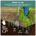 YEELOR Rotary Cultivator Garden Tool with Durable Aluminum Gears