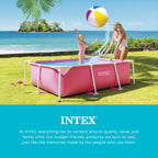 INTEX 28035E Pool Cover: for 8.5ft x 5.3ft Rectangular Metal Frame Pools – Includes Rope Tie – Drain Holes – 12in Overhang – Snug Fit