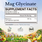 Vitalitown Magnesium Glycinate | Chelated, Non Buffered 300mg Elemental Magnesium | Most Bioavailable, Fully Reacted | Bone, Calm, Relaxation, Heart Health | 90 Tablets, Non-GMO