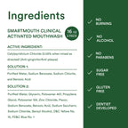 SmartMouth Clinical Zinc Activated Mouthwash - Anti-Plaque & Anti-Gingivitis for Healthy Gum Support - All-Day Fresh Breath - Alcohol-Free, Sugar-Free, & Gluten-Free - Clean Mint - 16 fl oz (2 Pack)