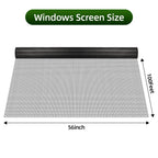 56Inch x 100Feet Window Screen Mesh Roll and Durable Screen Door Replacement, Window Mesh Screen Roll for Windows (Black)