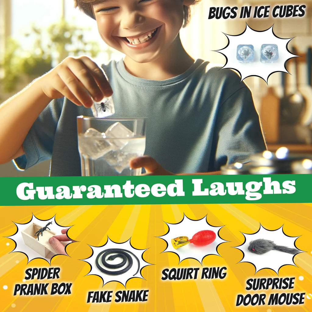 BLOONSY Prank Kit | 20 Ultimate Practical Jokes & Pranks for Kids | Prank Toys Pack Set Box for Gifts