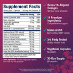 ULTALIFE Blood Pressure Supplements - Advanced Blood Pressure Supplement Complex - Hawthorn Berry, Hibiscus, Garlic, Forskolin - 14 Vitamins & Herbs, 30 Day Supply in Veggie Capsules
