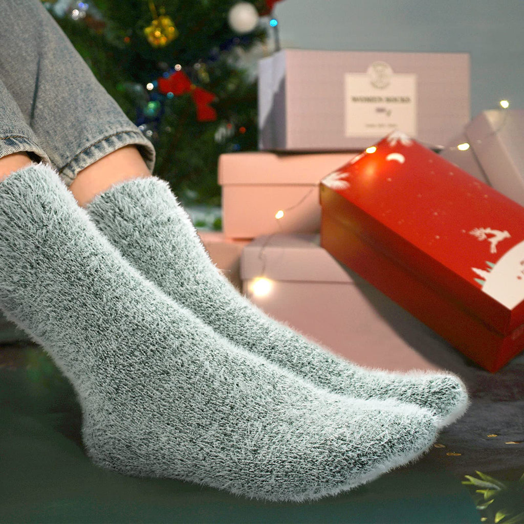 SISOSOCK Fuzzy Cozy Warm Winter Soft Fluffy Comfy Socks Gifts for Women