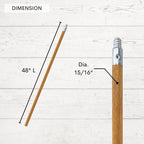 ILOT Commercial Products 48-inch Replacement Wood Broom Handle with Threaded Metal Tip and Lacquered for Floor Cleaning Sweeping in Home and Office (Pack of 2)