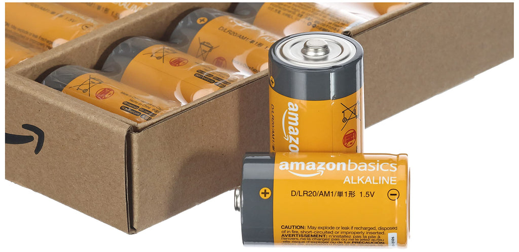 Amazon Basics 12 Pack D Cell All-Purpose Alkaline Batteries, 5-Year Shelf Life, 96 Count (8 Packs of 12)