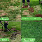 Lawn Leveling Rake, 42” x 10” Leveling Rake，Lawn Leveler w/ 72” Long Non-Slip Handle, Level Lawn Tool for Grass, Golf Field, Level Soil or Dirt Ground
