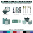 COOK WITH COLOR Mixing Bowls with Non Slip Bottom - 12 Piece Plastic Nesting Bowls Set includes 6 Prep Bowls and 6 Tritan Lids - Microwave Safe (Sage)