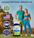 aSquared Nutrition CoQ10 (400mg Max Strength, 100 Veggie Capsules) - High Absorption Coenzyme Q10 Powder - Ubiquinone Supplement Pills, Extra Antioxidant CO Q-10 Enzyme Vitamin Tablets, Coq 10 400 mg