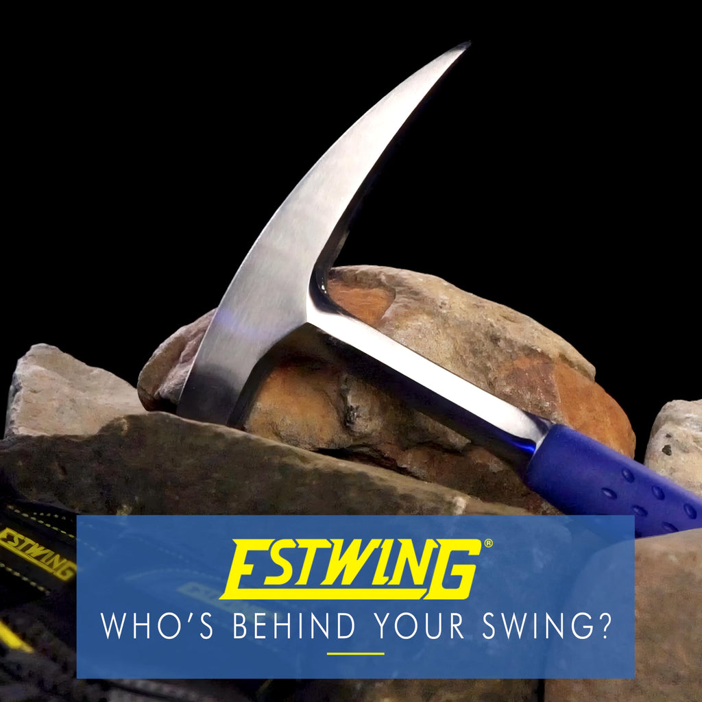 ESTWING Rock Pick - 22 oz USA Made Geology Hammer with Pointed Tip & Shock Reduction Grip - E3-22P