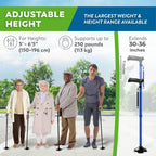 HONEYBULL Walking Cane for Men & Women Foldable, Adjustable, Heavy Duty, Free Standing, All Terrain, Collapsible Walking Sticks for Seniors & Adults (Blue)
