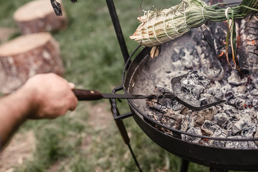 Barebones Cowboy Grill Coal Shovel - Durable Stainless Steel Ash Shovel with Walnut Handle for Fire Pit
