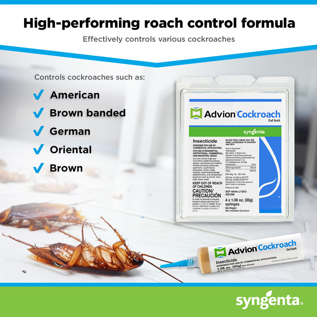 Syngenta 383920 Advion Cockroach Gel Bait 4 X 30 Gram Tubes Roach Control