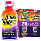 5-hour ENERGY GRAPE Flavor, 20 Count, 1.93 Fl Oz Energy Shot, Regular Strength, Amino Acids, B Vitamins, Sugar Free and Zero Calories