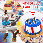 Soulchen 50 Pcs Patriotic Mini Resin Bald Eagle 250th Anniversary Figurines Tiny Resin Animals Eagle Statue for Veterans Day Miniature Garden Office Home Cake Topper Decor Gift (Mixed Style)