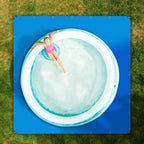 UJG 18 x 18 Ft Swimming Pool Ground Cloth Square Swimming Pool Liner Pad for Above Ground Swimming Pools Heavy Duty Pool Ground Mat Protector Pad Prevents Punctures Pool Tarp, Blue